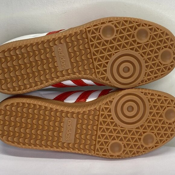 NEW ADIDAS Women’s Samba OG Sneakers – White/Red Size 6 Leather Low-Top IF6513 - Picture 2 of 6